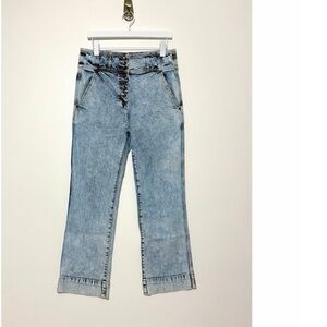 Ulla Johnsone Ellis Flare Jeans in Blue Acid Wash Size 12